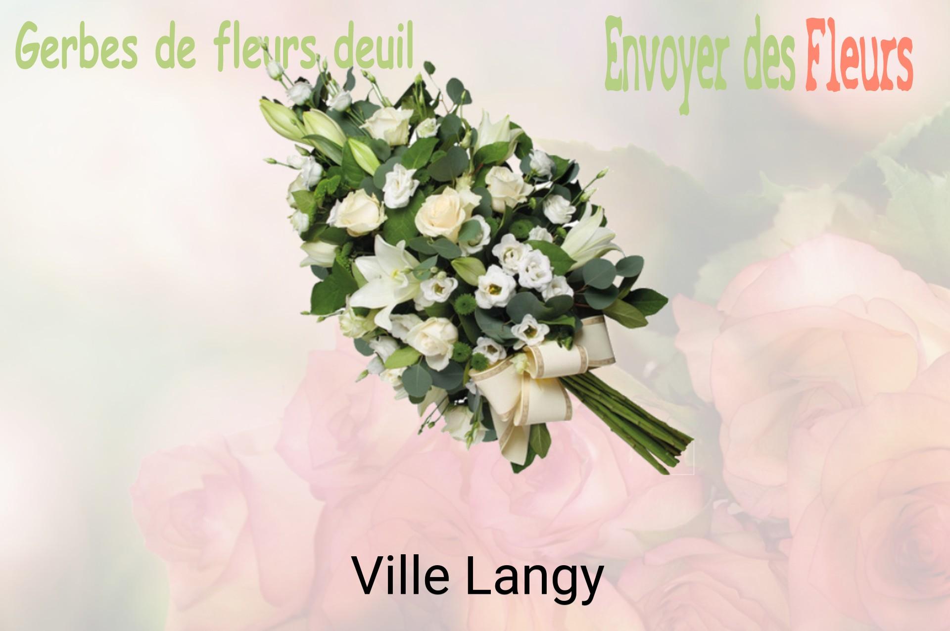 Gerbe de fleurs de deuil livrée à Ville-Langy